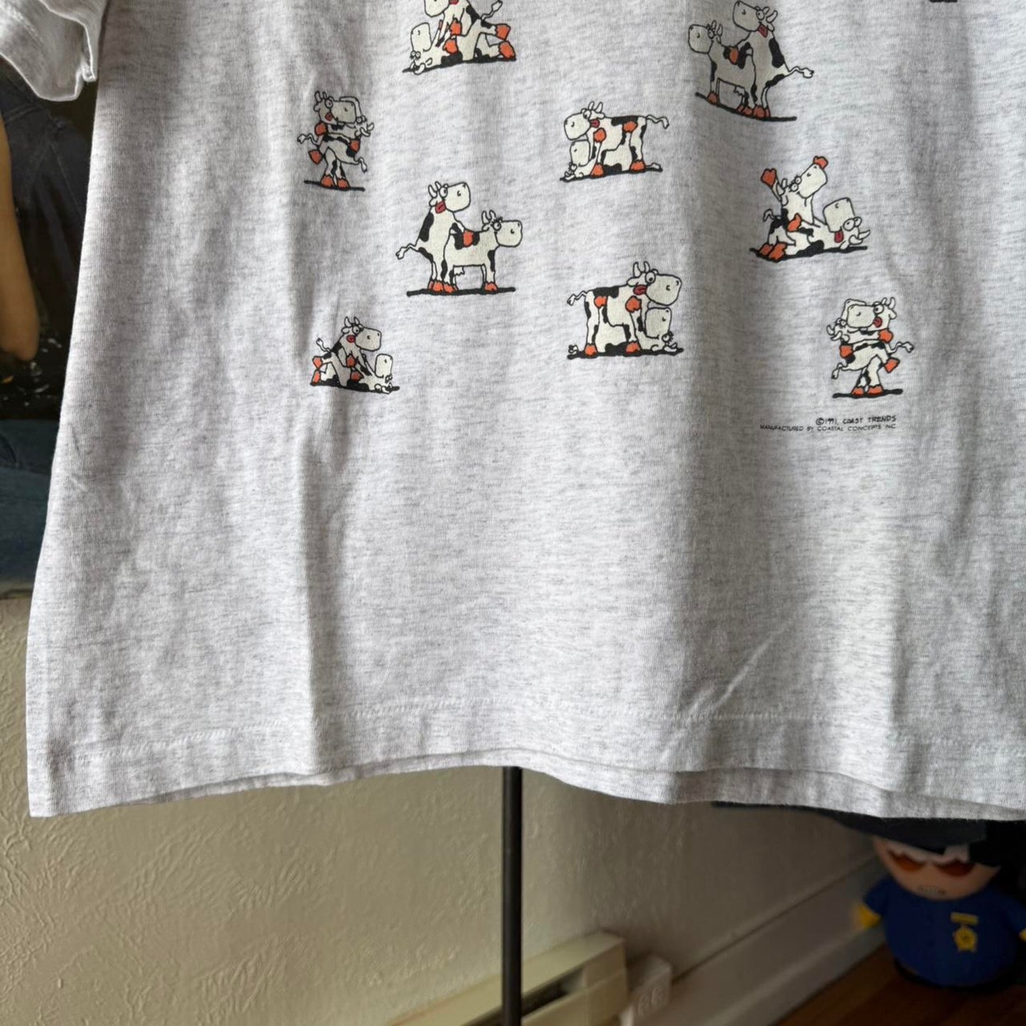 Vintage 90s Cow S*x Position Animal Cartoon T-Shirt - X-Large