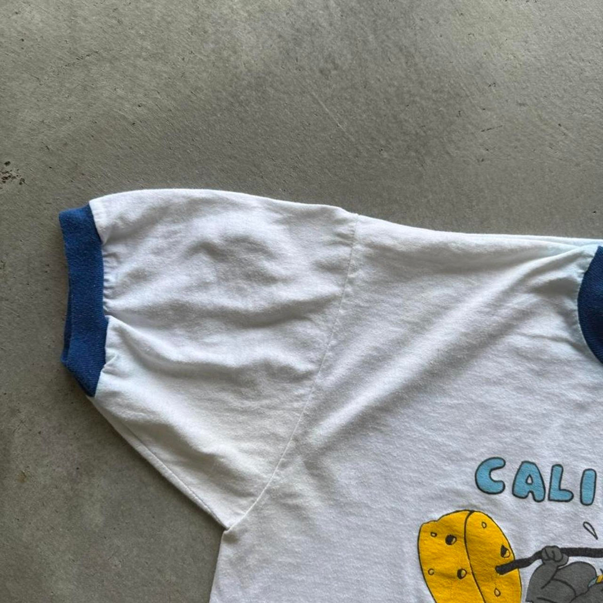 Vintage 80s California Big Guy Mouse Workout Ringer T-Shirt - X-Large