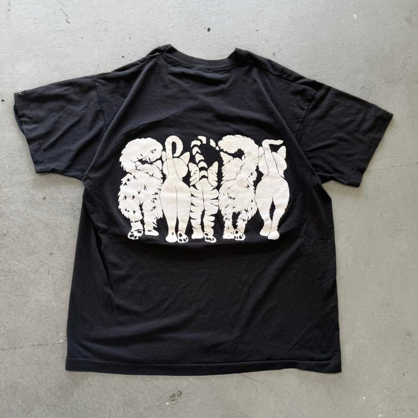 Vintage 80s Double Sided Cat Animal T-Shirt - X-Large