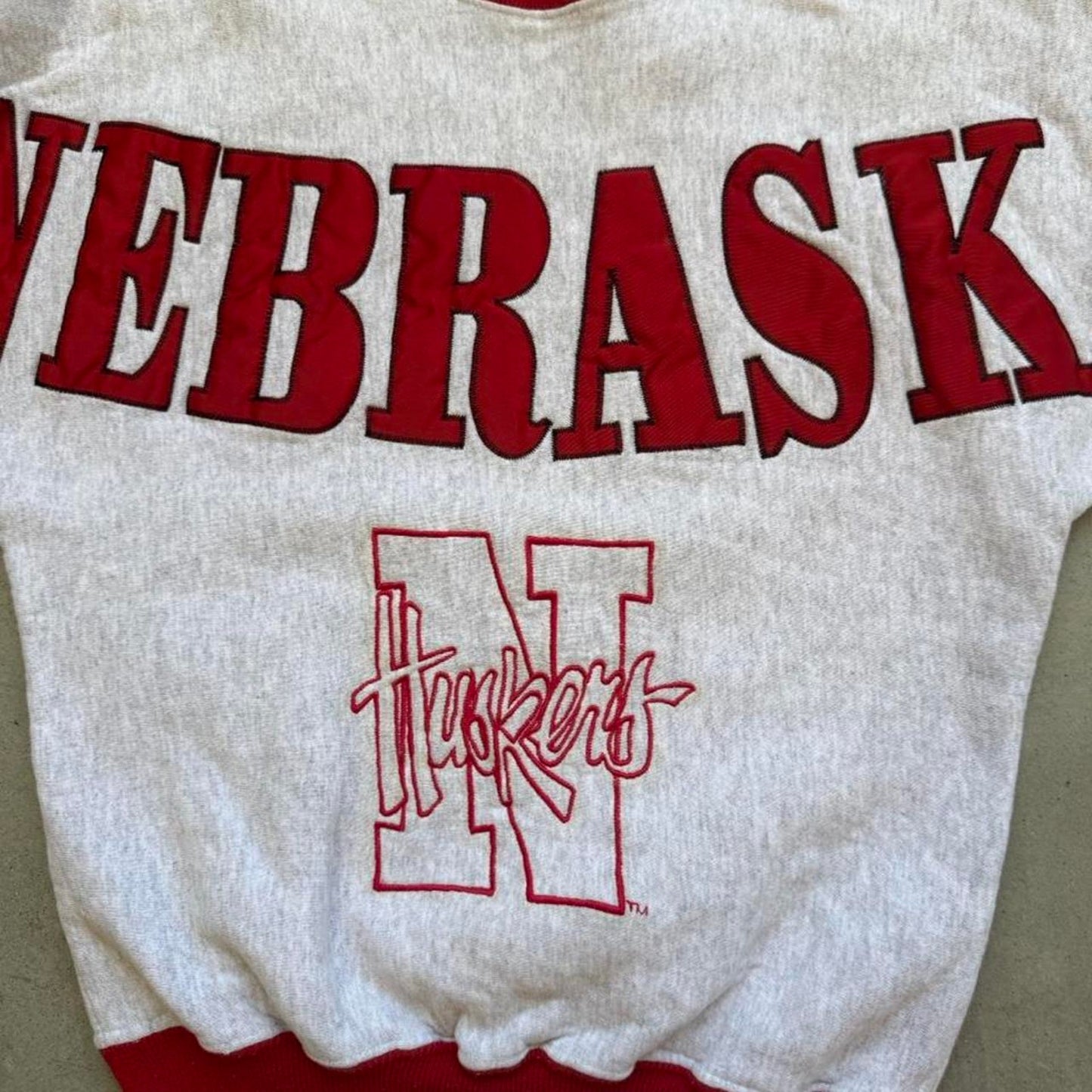 Vintage 90s Nebraska Husker Spell Out Legends Crewneck - Kids Large
