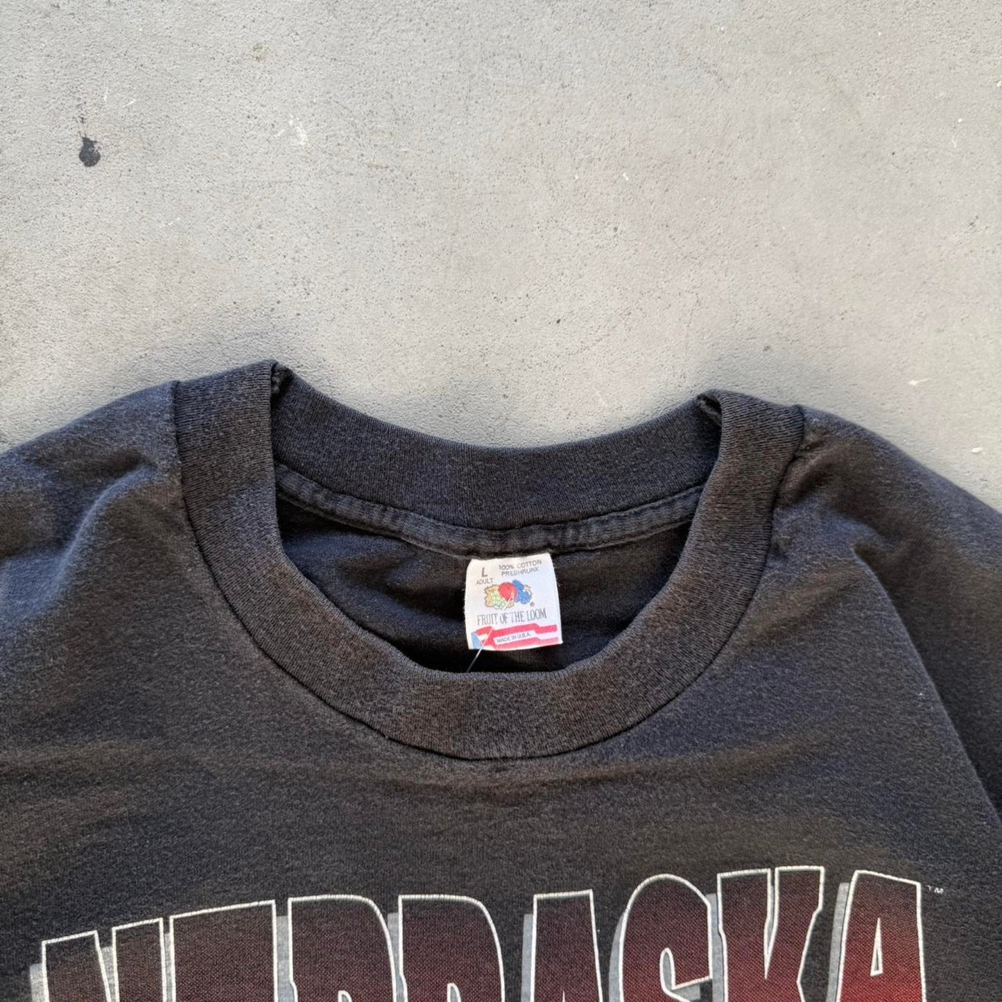 Vintage 90s Nebraska Huskers Back to Back National Champions Trophy T-Shirt - Large