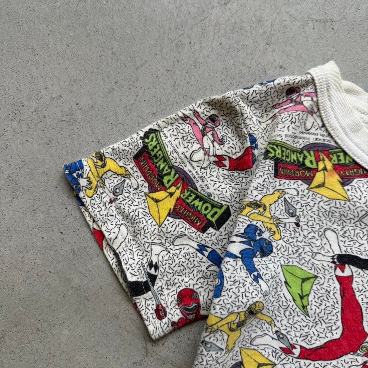 Vintage 90s Power Rangers All Over Print T-Shirt - Kids Small 6-7