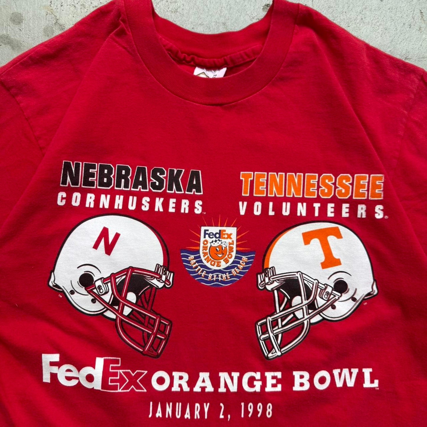 Vintage 1998 Nebraska Huskers Vs Tennessee Volunteers Championship T-Shirt - Large