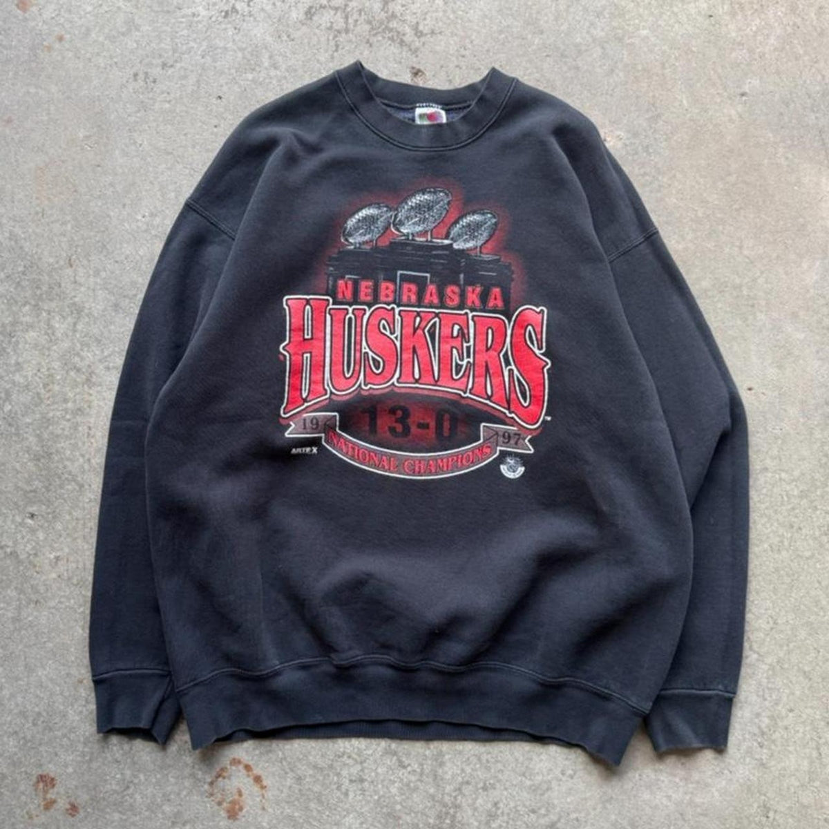 Vintage 90s Nebraska Huskers National Champions Trophy Crewneck - XX-Large