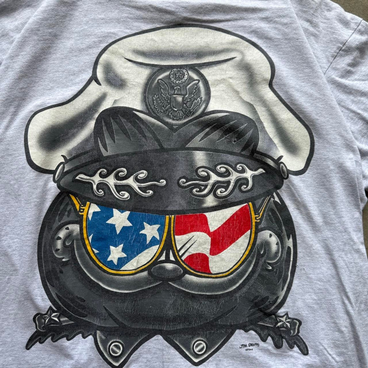 Vintage 90s Garfield General Cartoon USA T-Shirt - X-Large