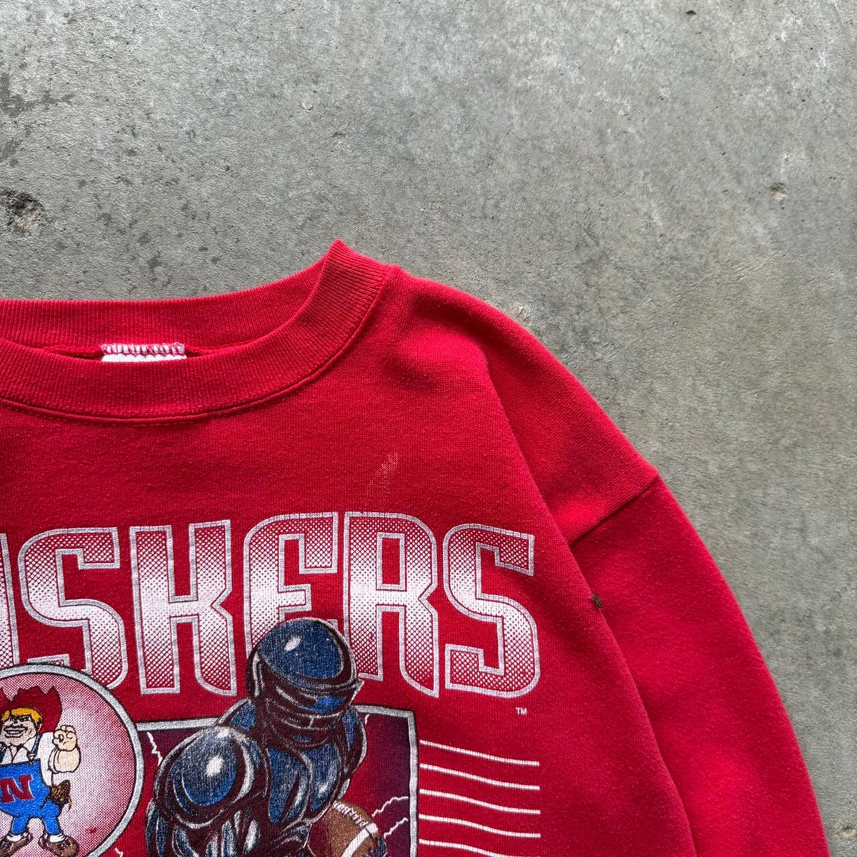 Vintage 90s Nebraska Huskers Lightning Soldier Crewneck - Large