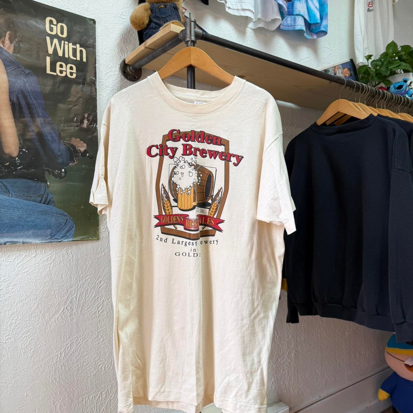 Vintage 90s Golden City Brewery Beer Alcohol T-Shirt - X-Large