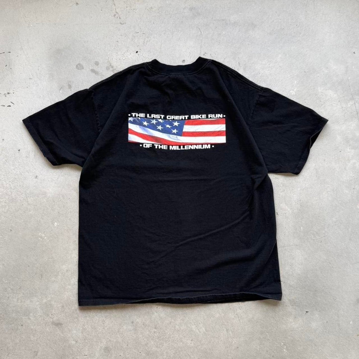 Vintage 1999 Sturgis Motorcycle Rally USA Flag T-Shirt - X-Large