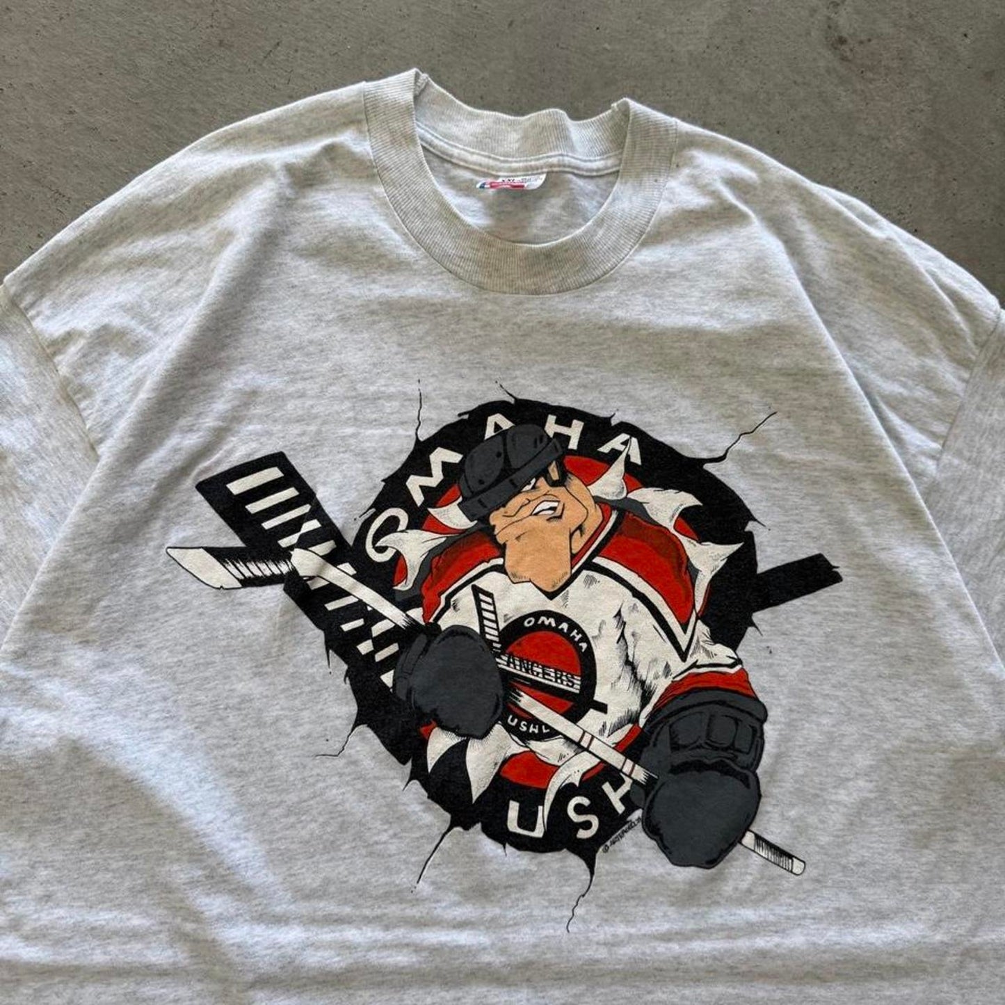 Vintage 90s Omaha Lancers NHL Hockey T-Shirt - XX-Large