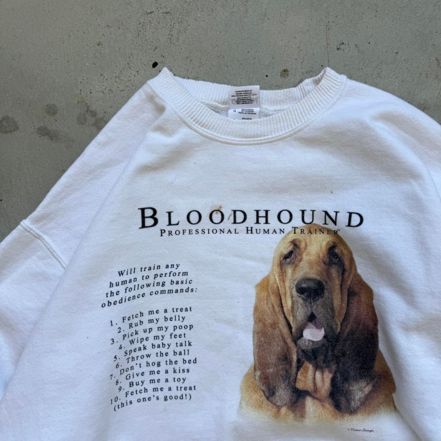 Vintage Bloodhound Dog Animal Crewneck - Large