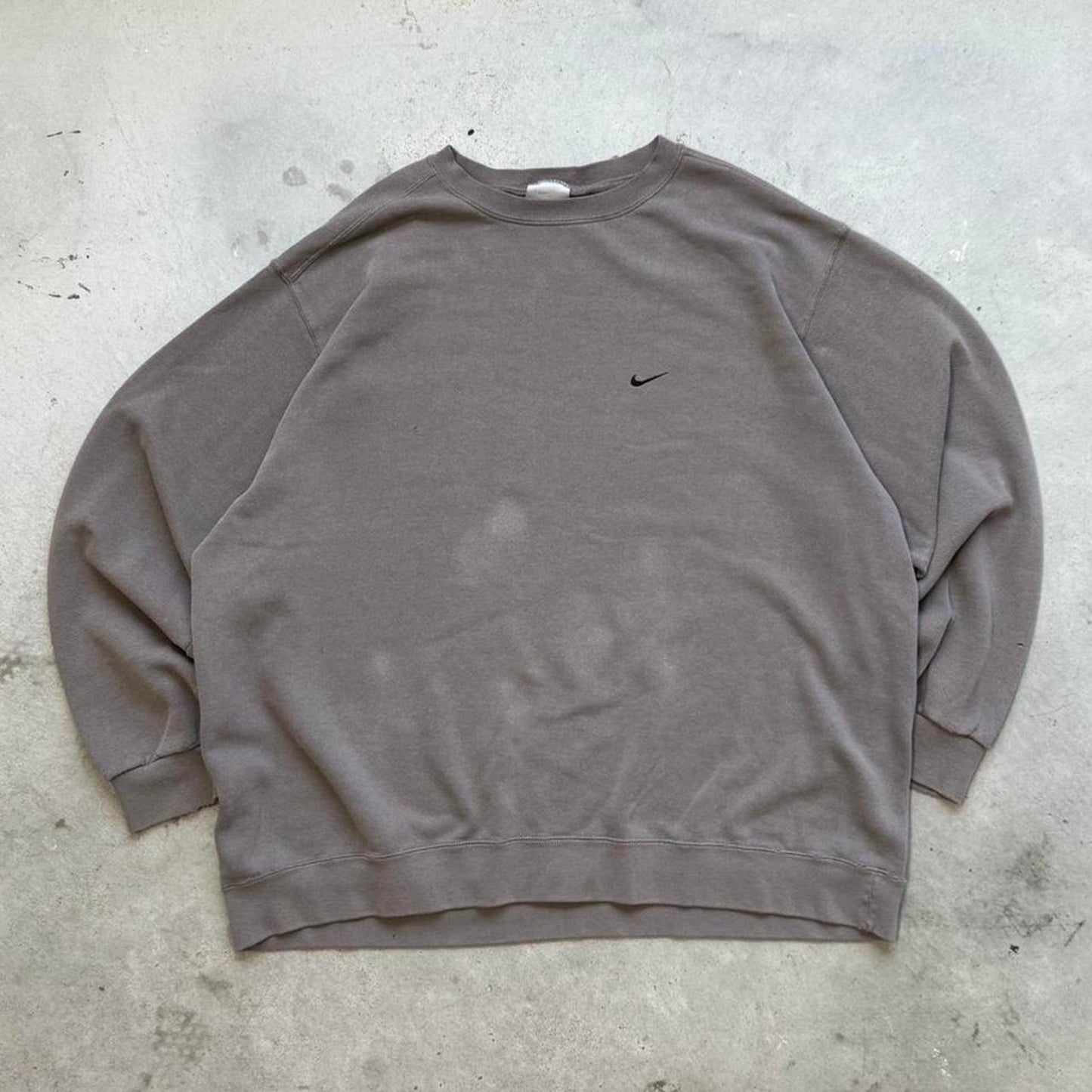 Vintage 90s Nike Side Swoosh Brown Crewneck - XX-Large