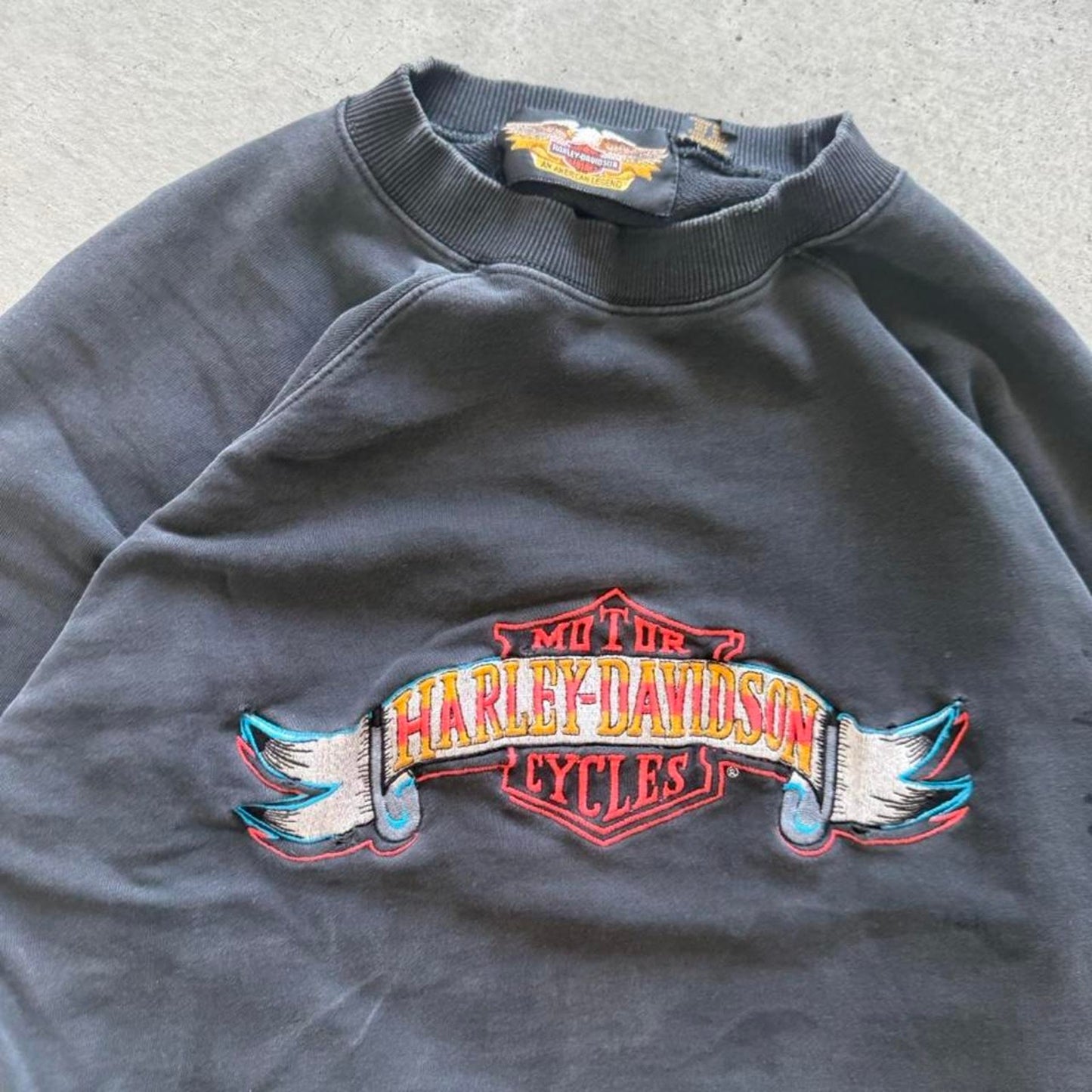Vintage 90s Harley Davidson Motorcycles Biker Crewneck - Large