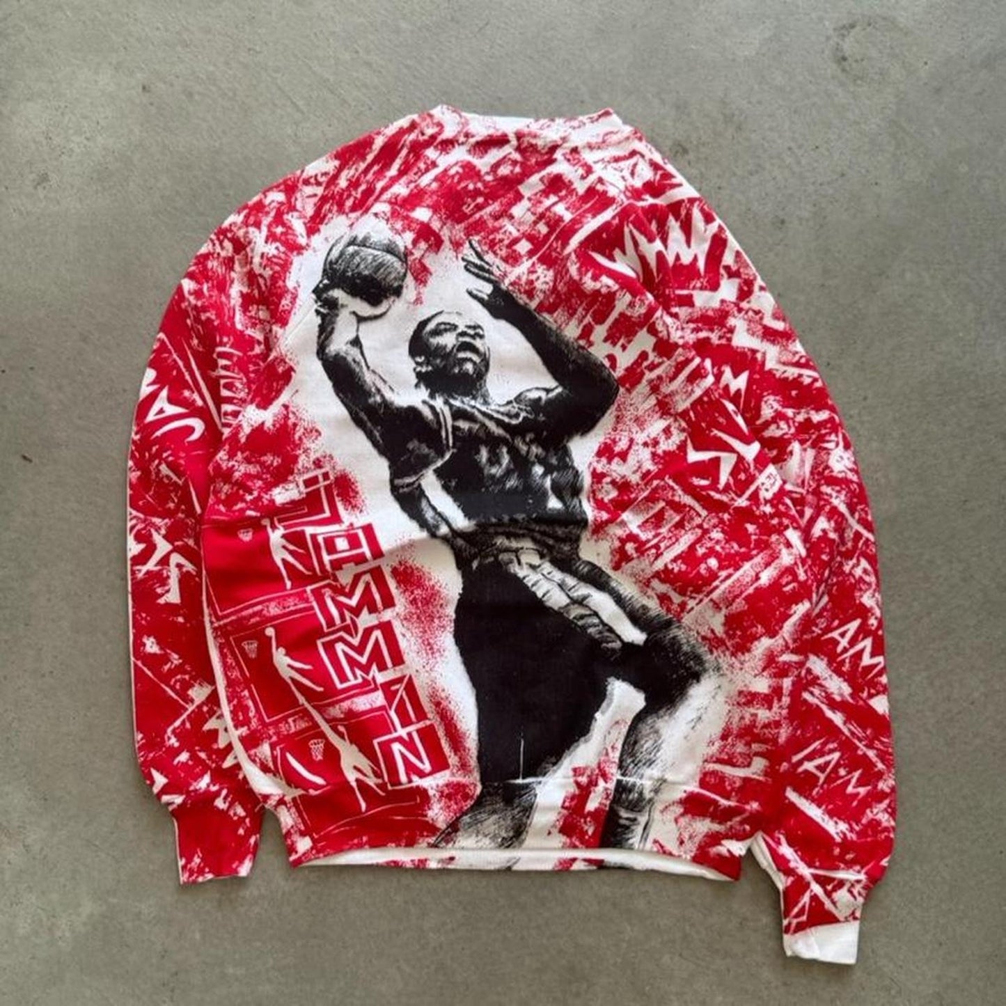 Vintage 90s Michael Jordan Bulls Style Basketball Crewneck - Large