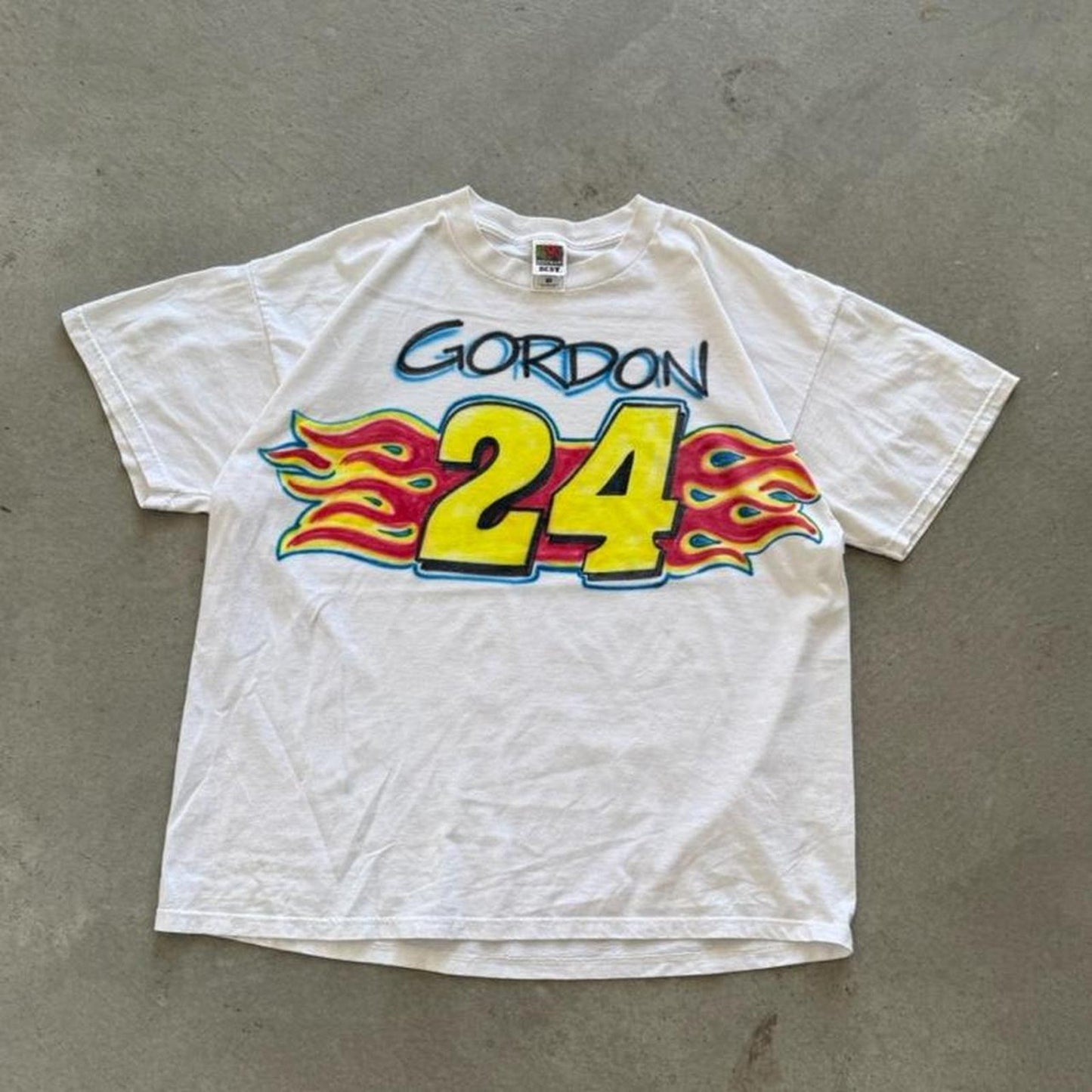 Vintage 90s Jeff Gordon NASCAR Flame Airbrush T-Shirt - XX-Large