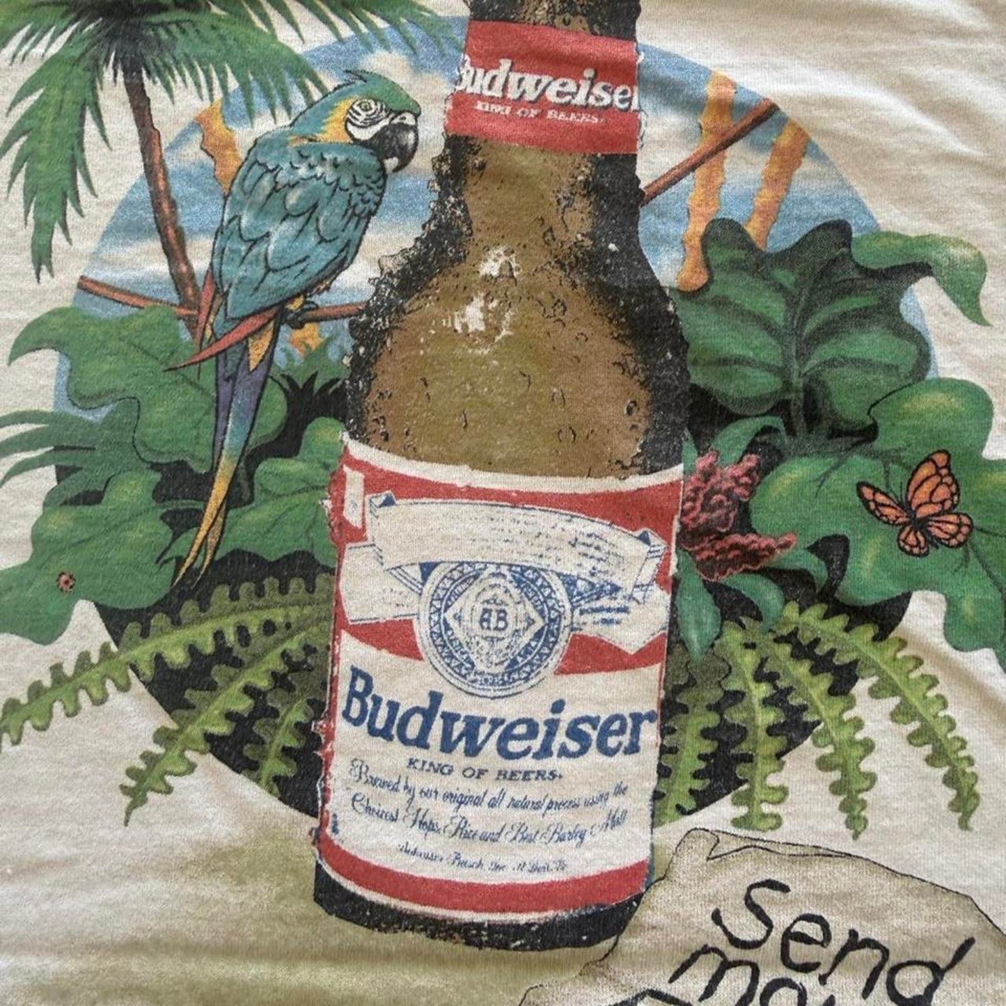 Vintage 90s Budweiser Island Alcohol Beer Promo T-Shirt - X-Large