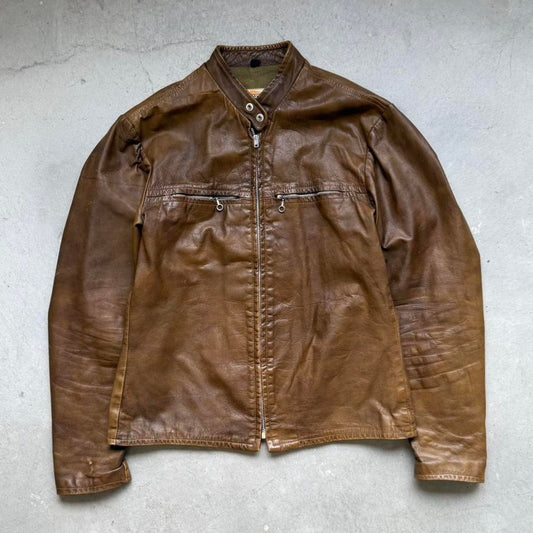 Vintage 70s Harley Davidson Motorcycles Leather Zip Up Jacket - Medium