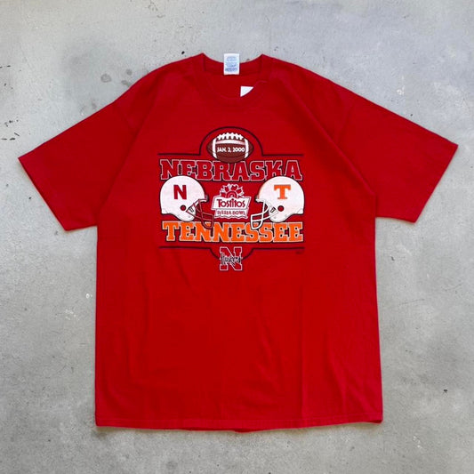 Vintage 2000 Nebraska Huskers Vs Tennessee Vols Tostitos Bowl T-Shirt - X-Large