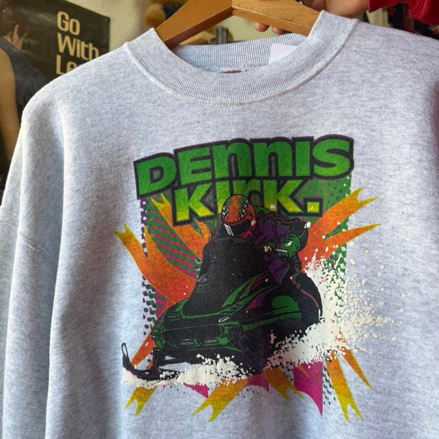 Vintage 90s Dennis Kirk Snowmobile Racing Crewneck - X-Large