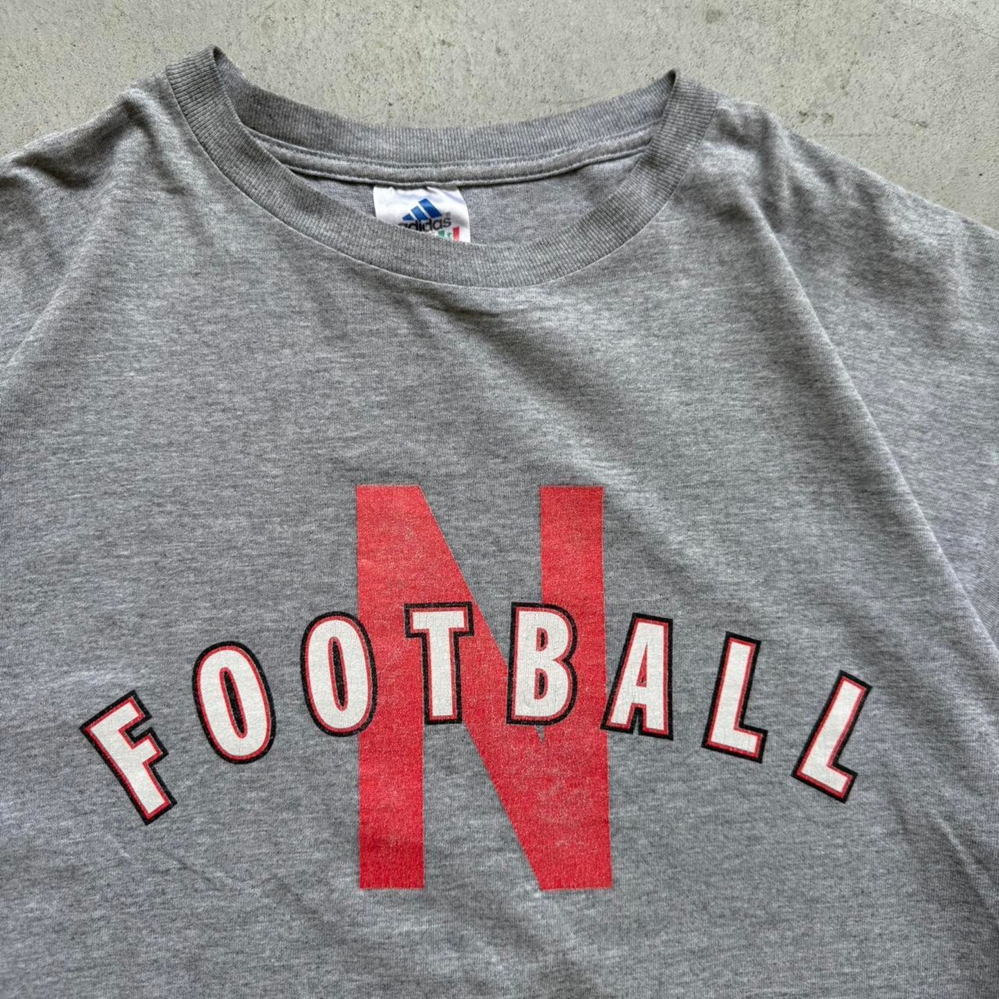 Vintage 90s Adidas Nebraska Football T-Shirt - Large