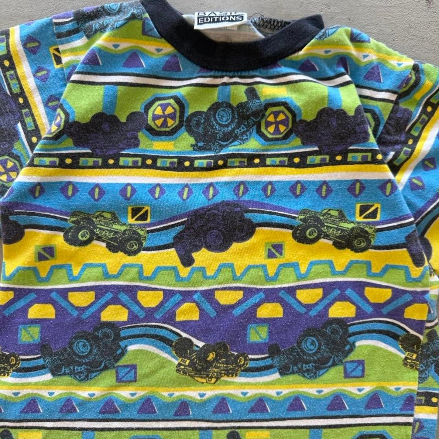 Vintage 90s Monster Truck All Over Print T-Shirt - Kids 7