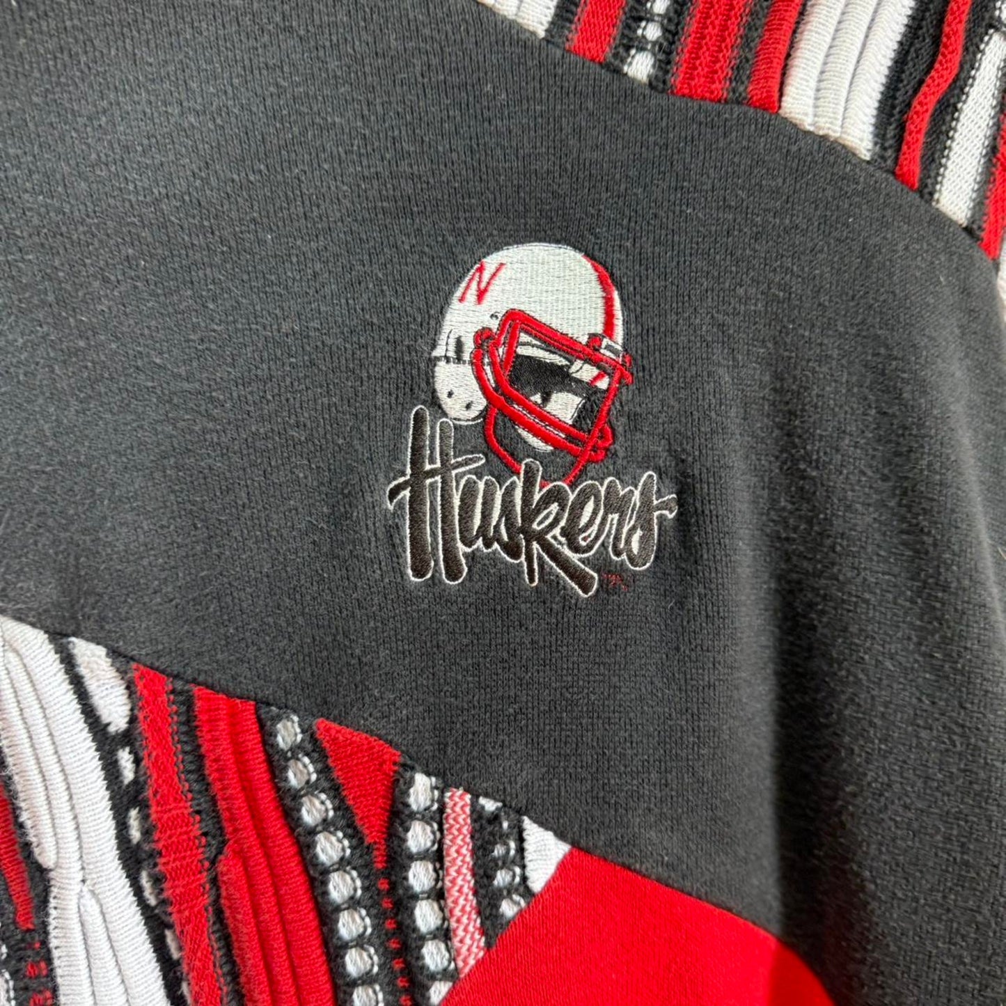 Vintage 90s Nebraska Huskers Tundra Coogi Style Football Knit Sweater