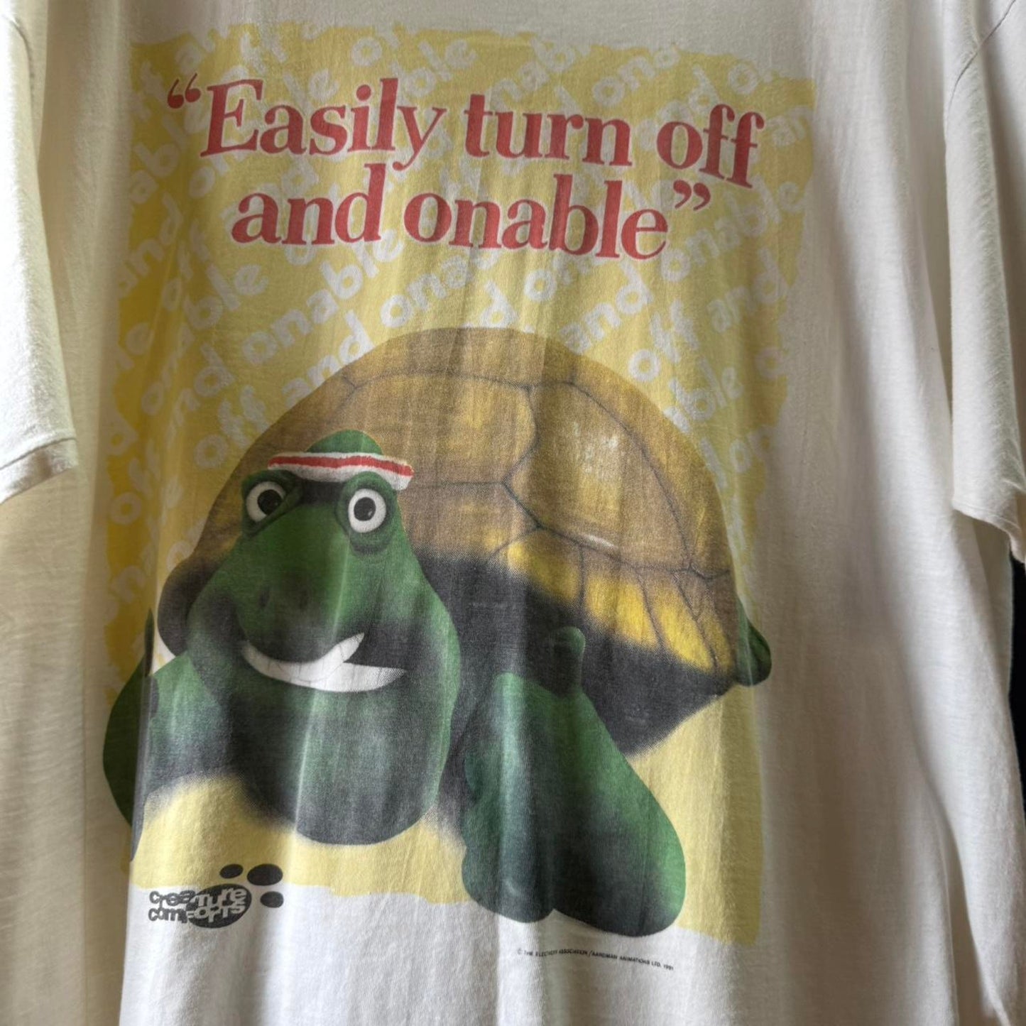 Vintage 90s Creature Comforts Tortoise Easily Turn Off T-Shirt - X-Large