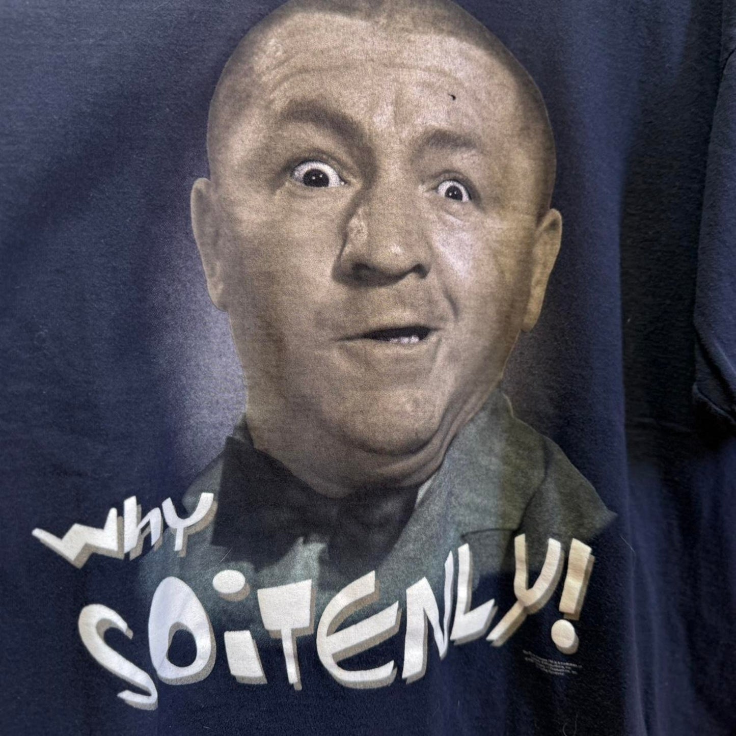 Vintage 90s 3 Stooges Soitenly Big Face T-Shirt