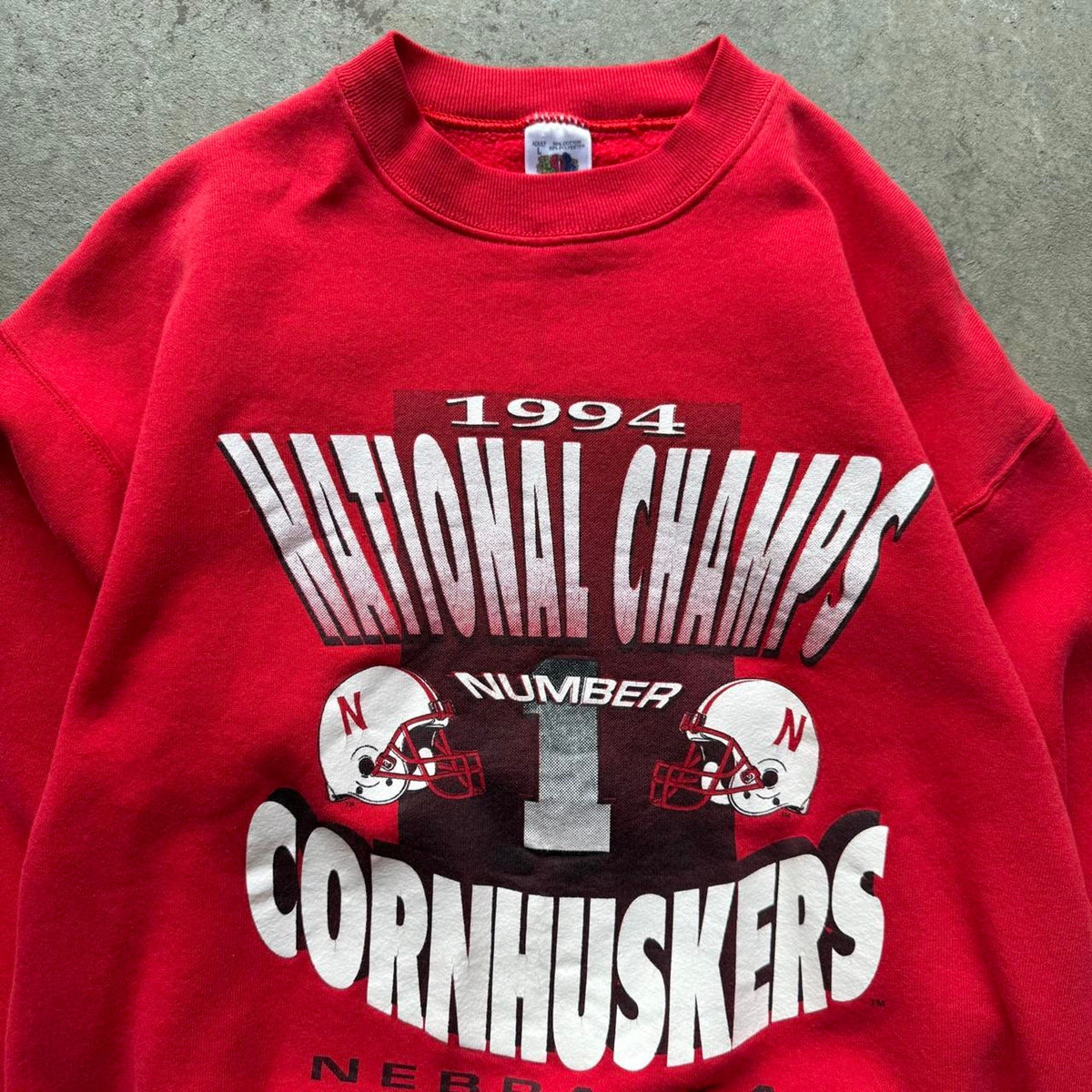 Vintage 1994 Nebraska National Champs Huskers Crewneck - Large