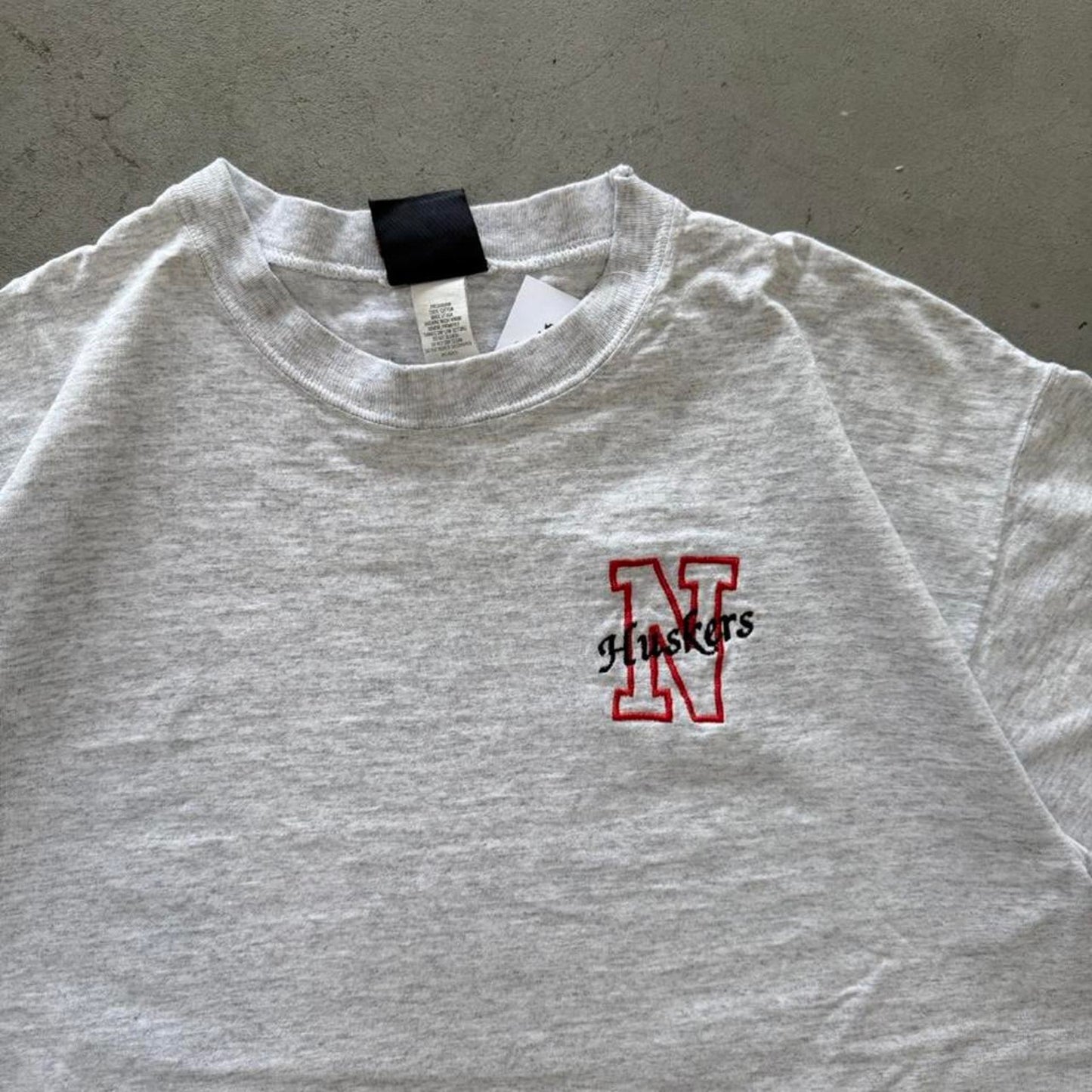 Vintage 90s Nebraska Huskers Embroidered T-Shirt - Large