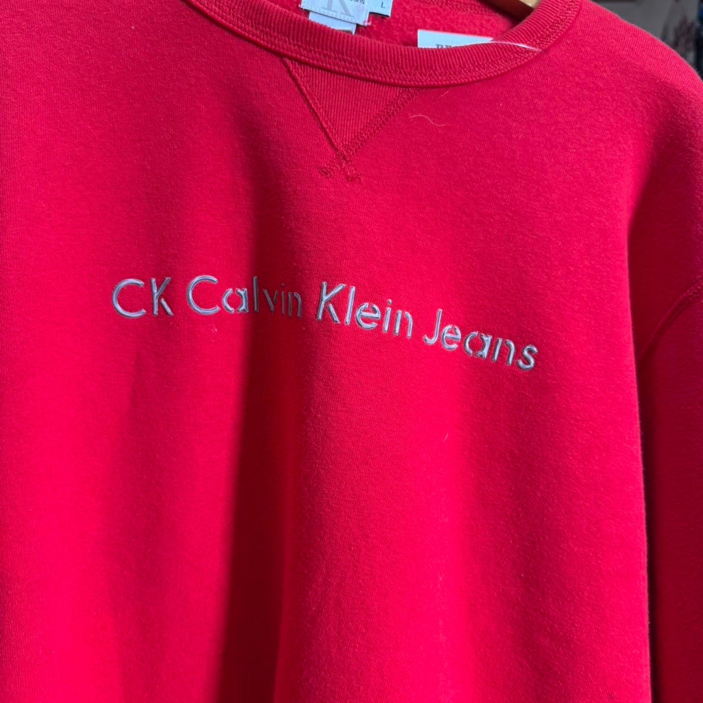 Vintage 90s Calvin Klein Puff Print Crewneck