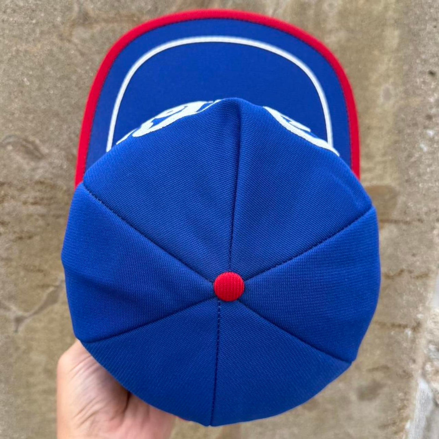Vintage 80s Pepsi Cola Louisville Kentucky Three Stripe Trucker Cap