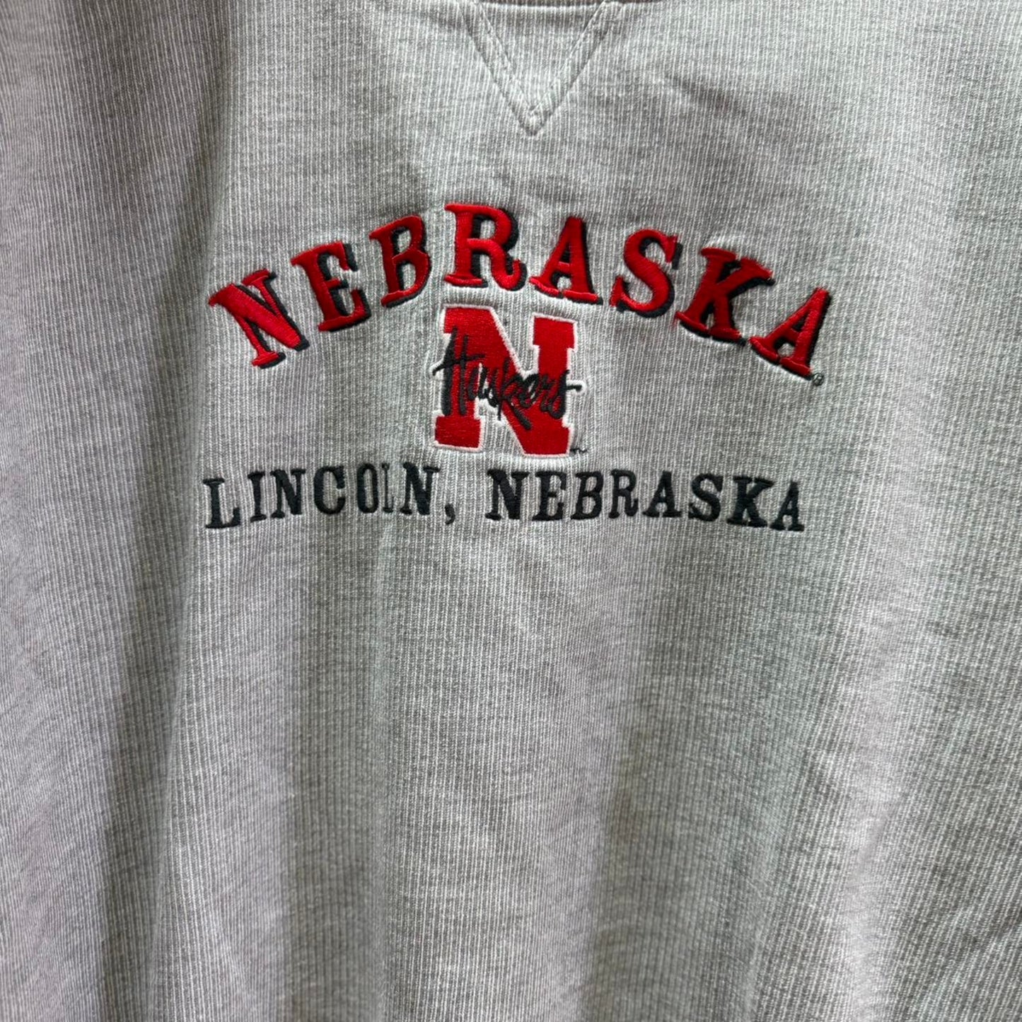 Vintage 90s Nebraska Huskers Ringed Sleeve Crewneck - Large