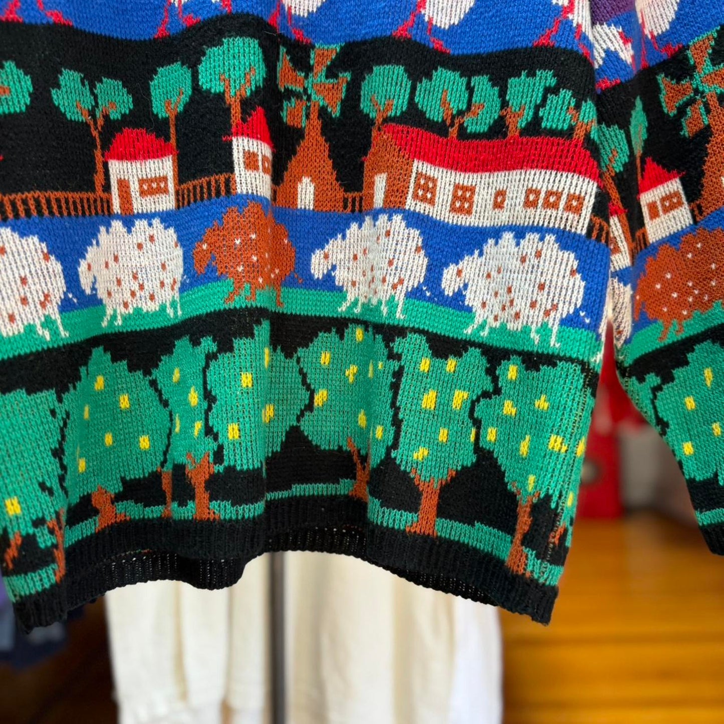 Vintage 90s Farm Animal Cute Sweater - Large