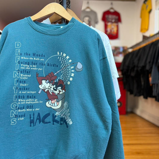 Vintage 90s Looney Tunes Taz Golfing Golf Crewneck