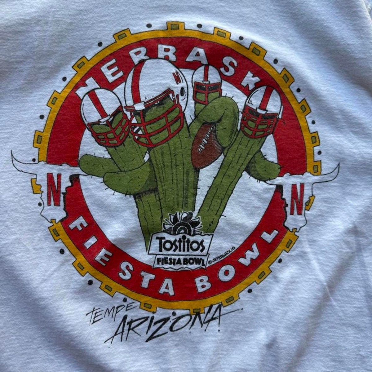 Vintage 90s Nebraska Huskers Fiesta Bowl Cactus T-Shirt - X-Large