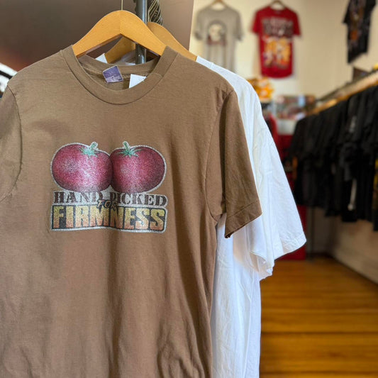 Vintage Hand Picked Firmness Tomato Boob Joke T-Shirt