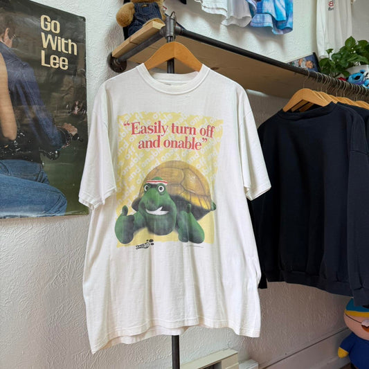 Vintage 90s Creature Comforts Tortoise Easily Turn Off T-Shirt - X-Large