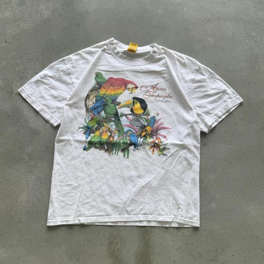 Vintage 90s Parrot Toucan Bird Animal Nature T-Shirt - X-Large