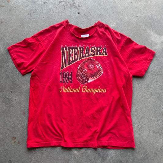 Vintage 1994 Nebraska Huskers Ring T-Shirt - Large