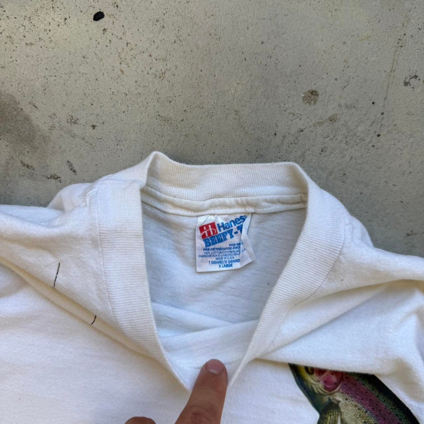 Vintage 90s Fishing Salmon Pocket Animal T-Shirt - X-Large