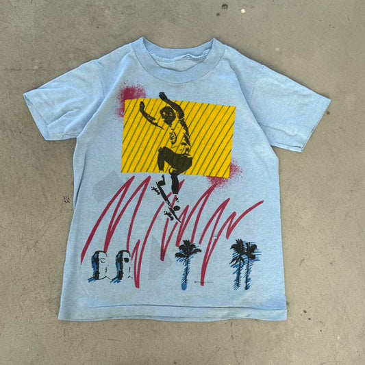 Vintage 80s Skateboarding Skater T-Shirt - Kids Medium