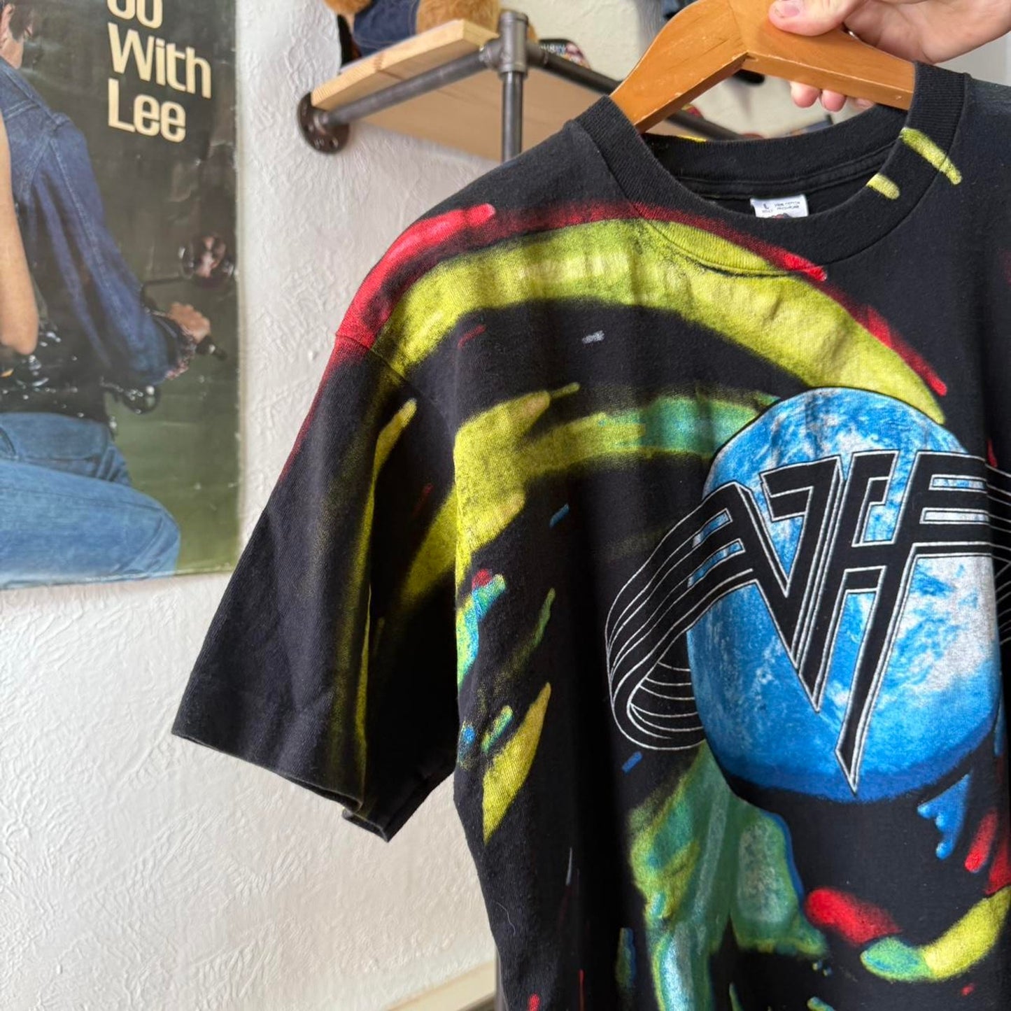 Vintage 90s Van Halen Live All Over Print Band T-Shirt - Large