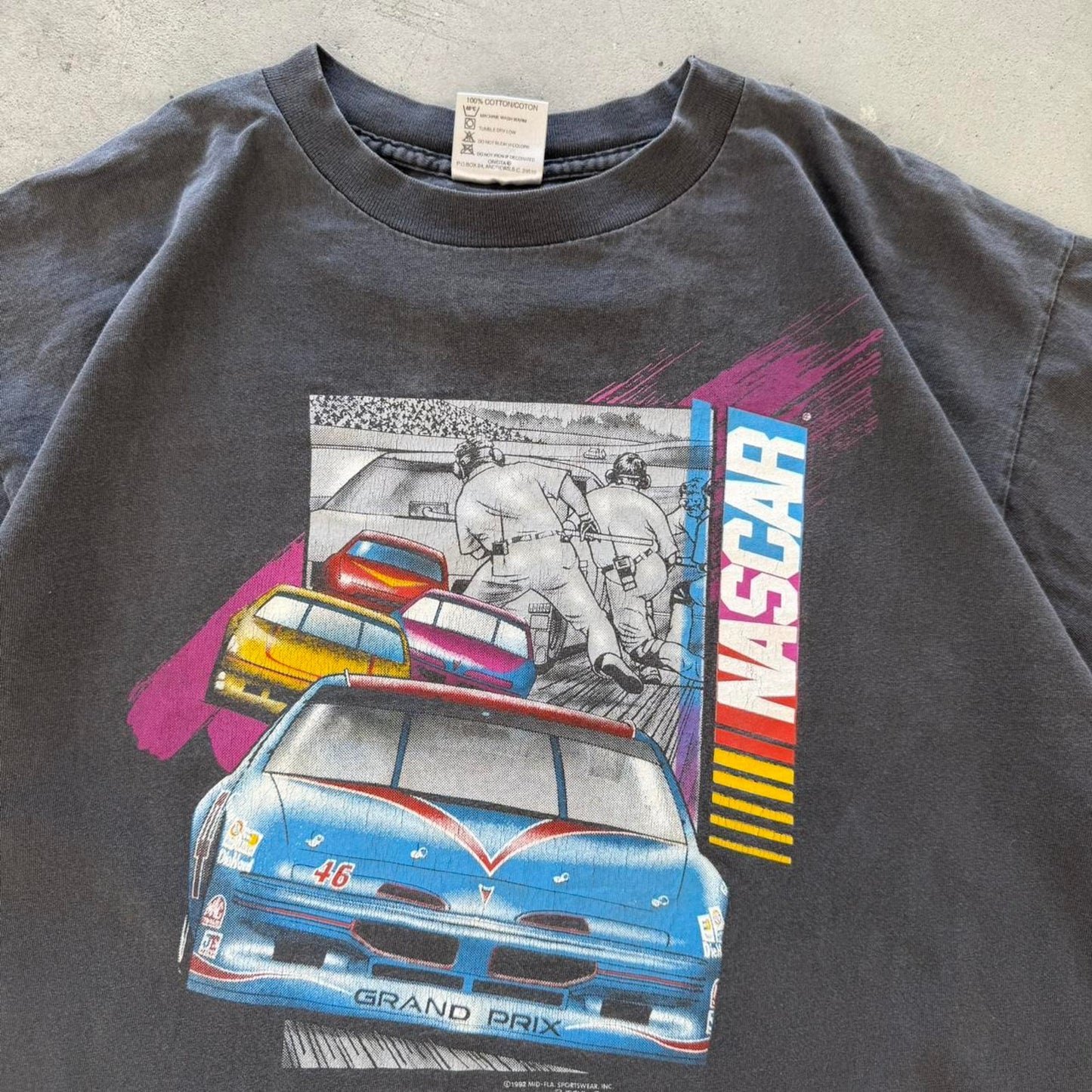 Vintage 90s Faded Black NASCAR Racing Race Car T-Shirt - X-Large
