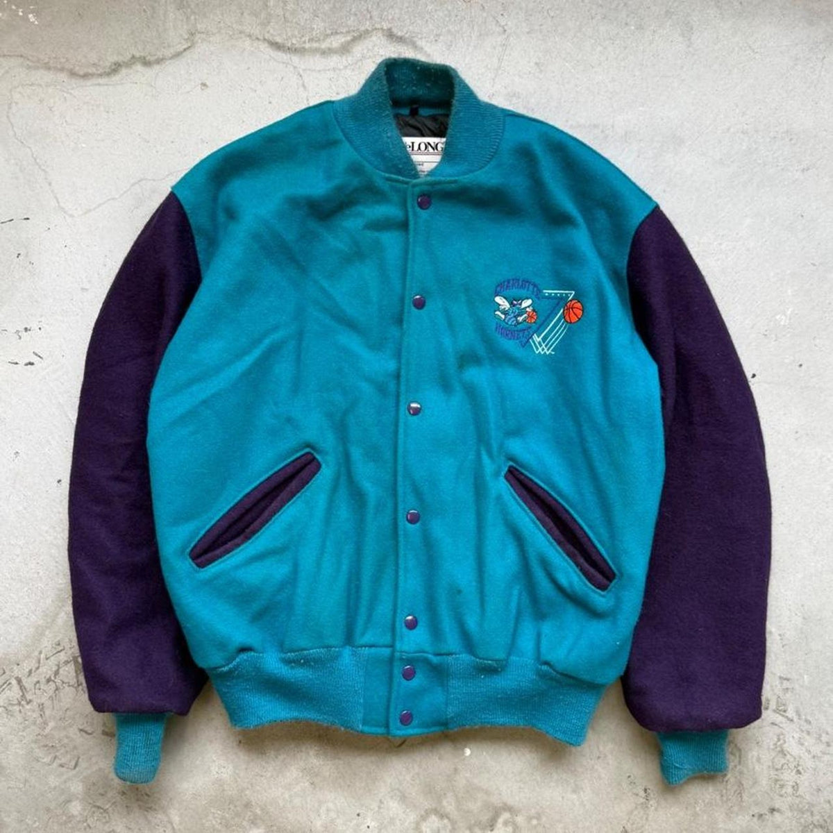 Vintage 90s Charlotte Hornets Varsity NBA Jacket - Large