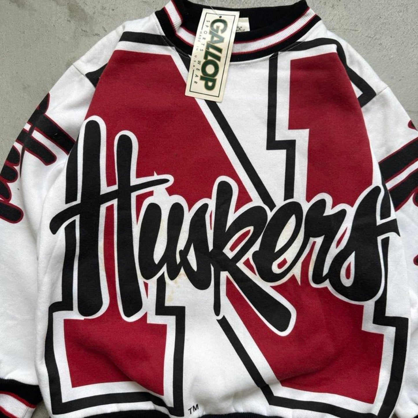 Vintage 90s Nebraska Huskers Gallop AOP Crewneck - Kids  Large