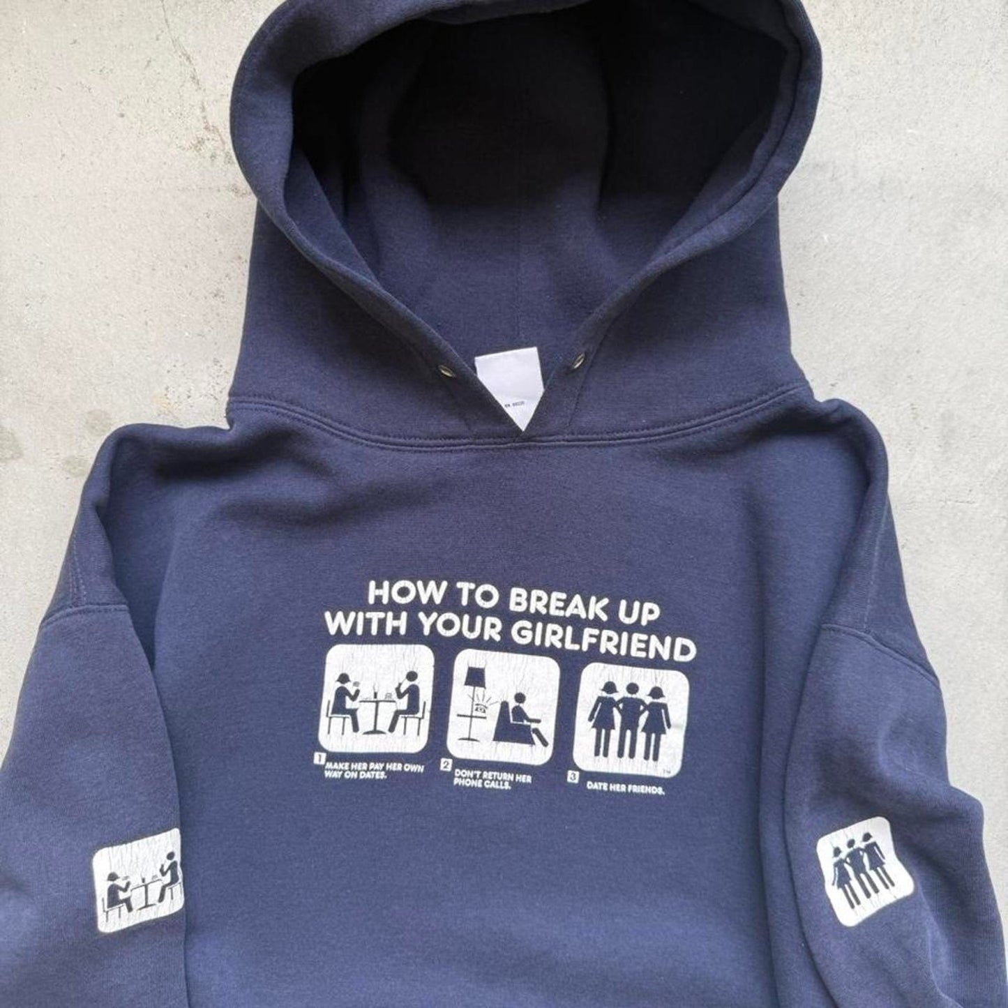 Vintage Y2K How to Break Up with Your Girlfriend Skated Hoodie - Large