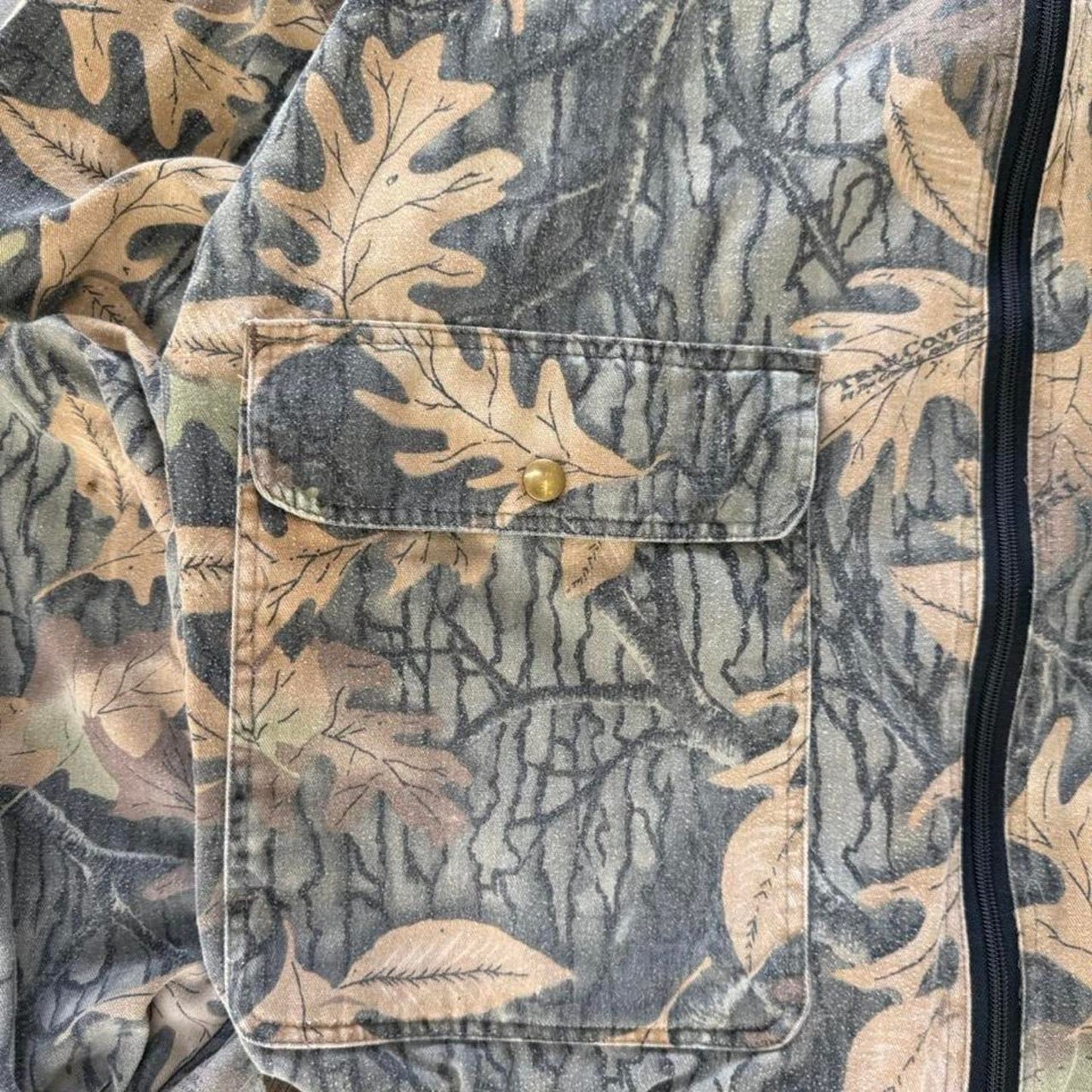 Vintage 90s Camo Camouflage Zip Up Jacket - Large