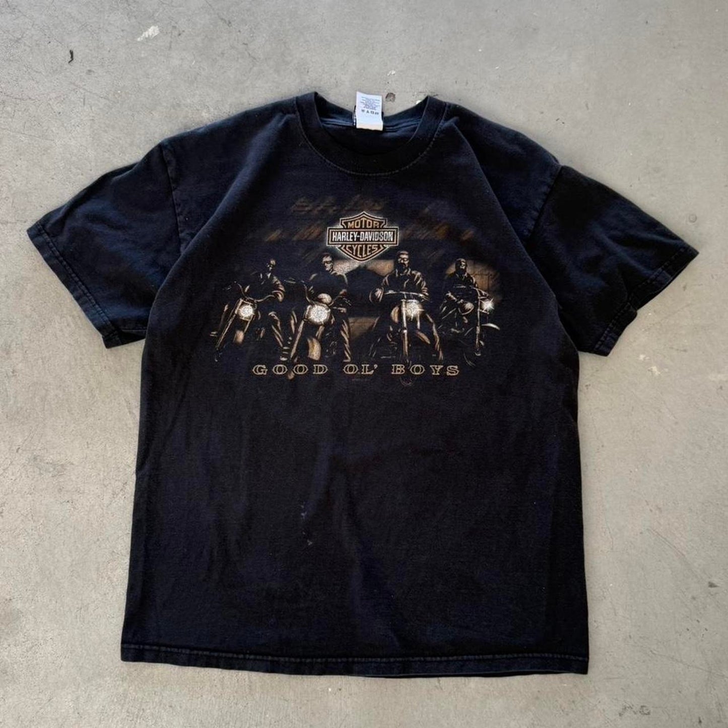 Vintage Y2K Harley Davidson Motorcycle Biker Pocket T-Shirt - Large