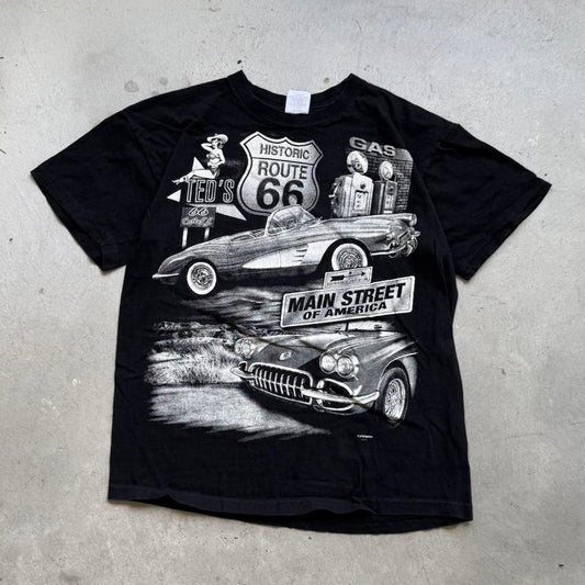 Vintage 90s Route 66 Car All Over Print T-Shirt - X-Large