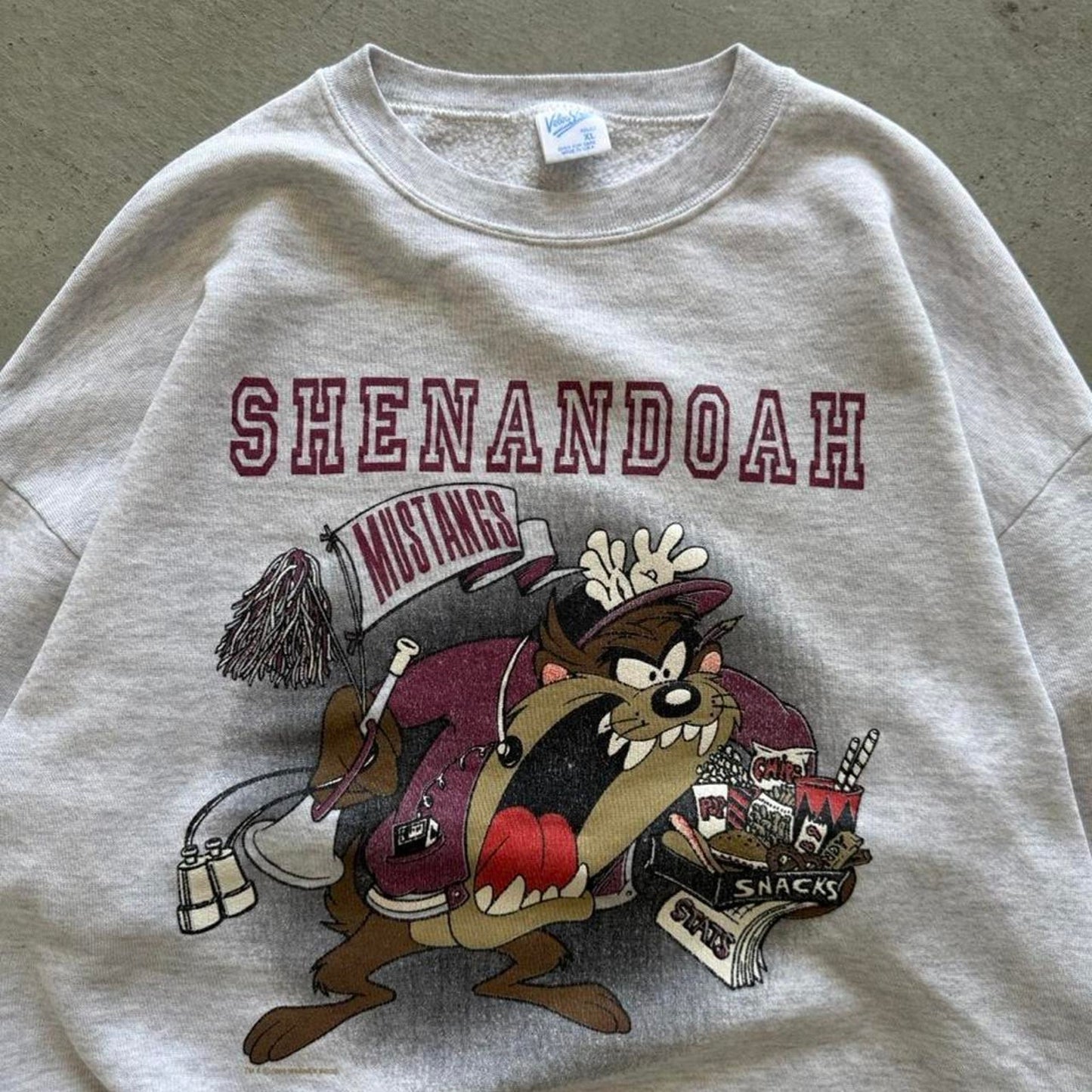 Vintage 90s Shenandoah University Mustangs Taz Looney Tunes Crewneck  - X-Large